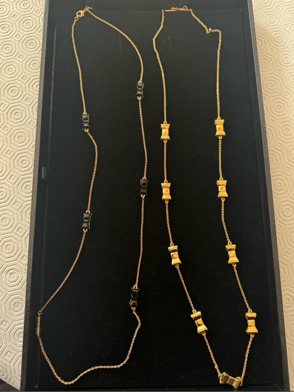 kate spade Gold and Black Long Link Necklace Duo